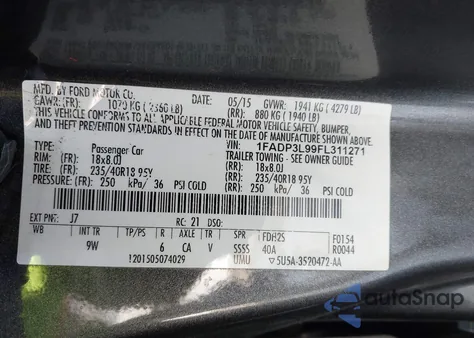 2015 Ford Focus St z USA, uszkodzony, nr VIN 1FADP3L99FL311271